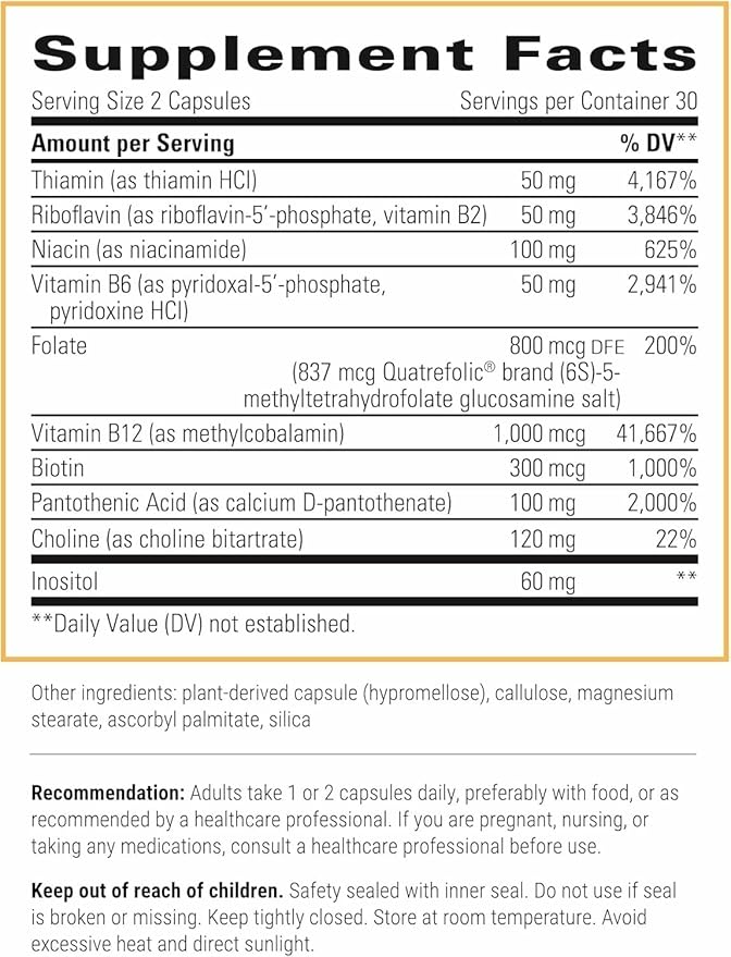 Integrative Therapeutics Active B-Complex - Cellular Energy & Heart Health Support with Vitamins B2, B6 & B12* - Supports Nervous & Immune Systems* - Dairy-Free & Gluten-Free - 60 Capsules