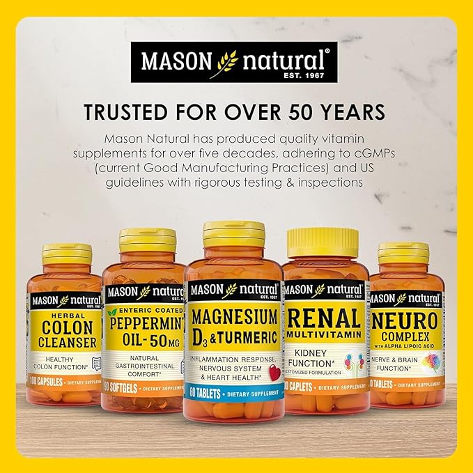 MASON NATURAL Glucosamine Chondroitin 1500/1200 with Vitamin C, Supports Joint Health for Normal Flexibility & Mobility*, 60 Capsules
