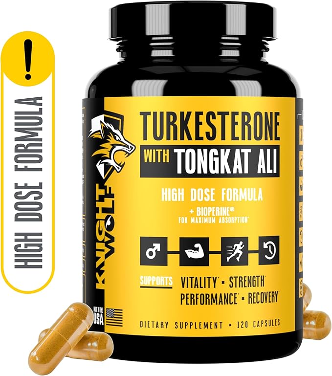 Turkesterone 17,500mg [Max Potency] + BioPerine® for High Absorption Supplement with Tongkat Ali - Increase Lean Muscle Growth & Recovery, Drive & Stamina - USA Made & Non GMO - 120 V Capsules