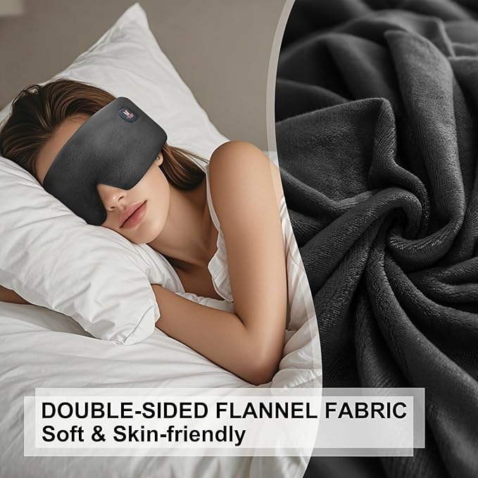 Heated Eye Mask, Cordless Warm Eye Compress for Dry Eyes MGD Stye Blephartitis, 2500mAh Electric Eye Heating Pad for Travel, Gifts for Men Women (Black)