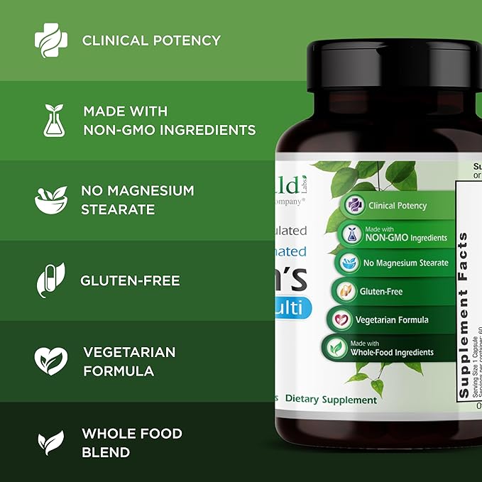 EMERALD LABS Men's 1 Daily Multi - Additive-Free Men's Multivitamin - Includes Lycopene, Zinc, Vitamin D3, & More - Supports Bones, Prostate & Vision* - 60 Vegetable Capsules