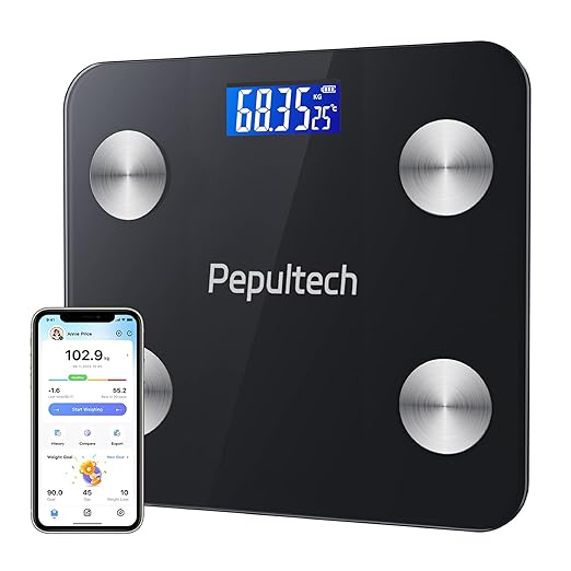 Digital Scales for Body Weight, Bathroom Weighing Scales Body Weight with App, Smart Bluetooth Body Scale for Fitness Tracking,Soft Non-Slip Feet,Body Composition Monitor 400lb/180kg