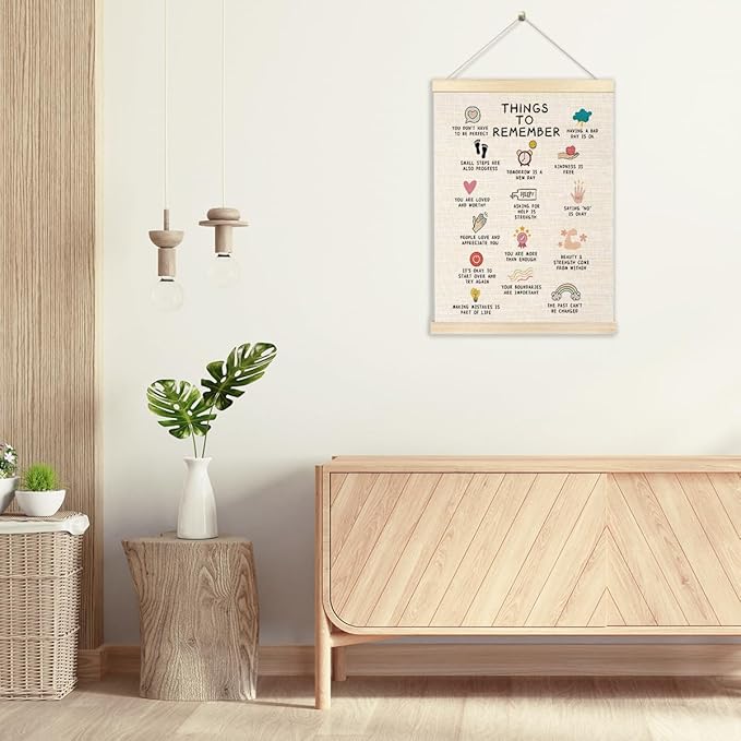Ecezatik Mental Health Poster Hanger Frame, Awareness Wall Decor for Calming Corner, School Counselor, Therapy Office, Break Room, 12x16 Inches