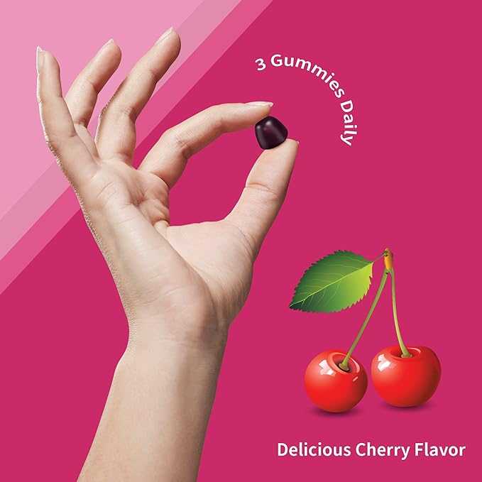 Garden of Life Vitamin Code Women’s Multivitamin Gummy with Iron: Folate, Biotin, D3 & B12 for Hair, Skin & Nails + Probiotics for Immune Health & Digestion, Non-GMO, Gluten-Free, 90 Cherry Gummies