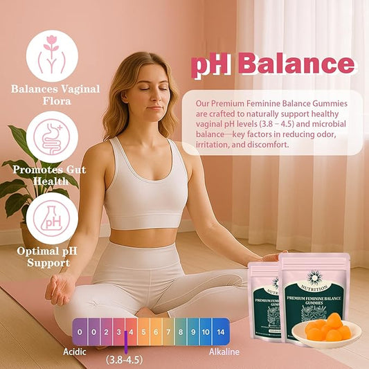 Feminine Balance Gummies – Daily pH Balance & Vaginal Health Support, Probiotics for Womens Odor & Confidence Pineapple Flavor Vegan & Sugar-Free (30-Day Supply)