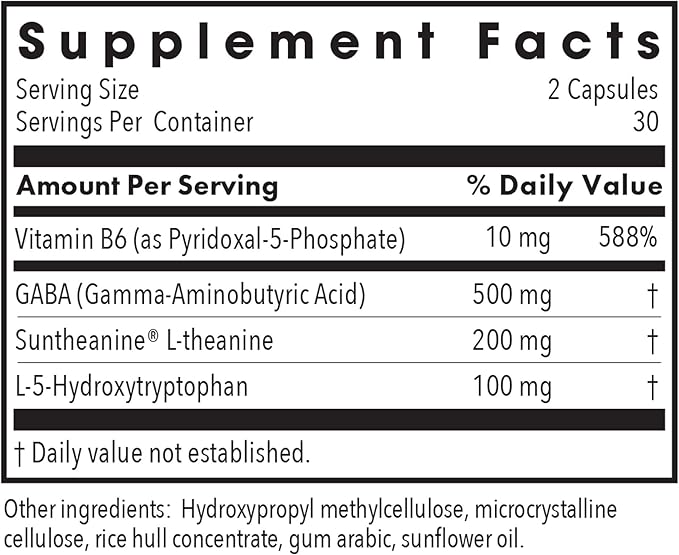 Allergy Research Group Zen Sleep - GABA L-Theanine Sleep Supplement for Adults with P5P, 5-HTP, and Vitamin B6, Natural Aid for Calm, Restful REM - 60 Vegetarian Capsules