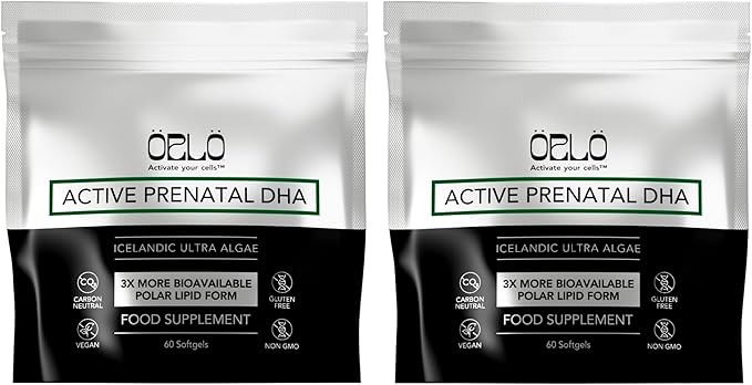 Orlo PRENATAL DHA - Prenatal DHA Omega 3 Supplement - Triple Strength Omega3s - Vegan DHA & EPA Algae Omega-3 Oil - Supports Brain Development During Pregnancy & Lactation (120 Mini Softgels)