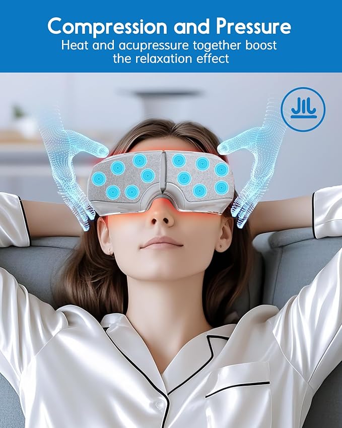 Eye Massager Spray Acupressure Kneading Heat Improve Eye Fatigue Relax Muscles Relieve Dry Eyes Ark Circles & Headaches Its Misting Feature Also Provides Refreshing Hydrating for Your Eyes