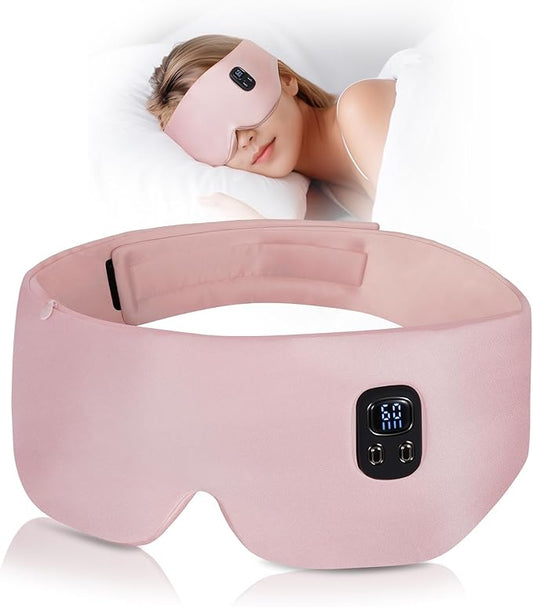100% Mulberry Silk Heated Eye Mask, Cordless Heated Eye Masks for Dry Eyes, 4 Time Levels and 4 Temperature Settings, Visualized LED Screen, 1500mAh, Total Light Blocking
