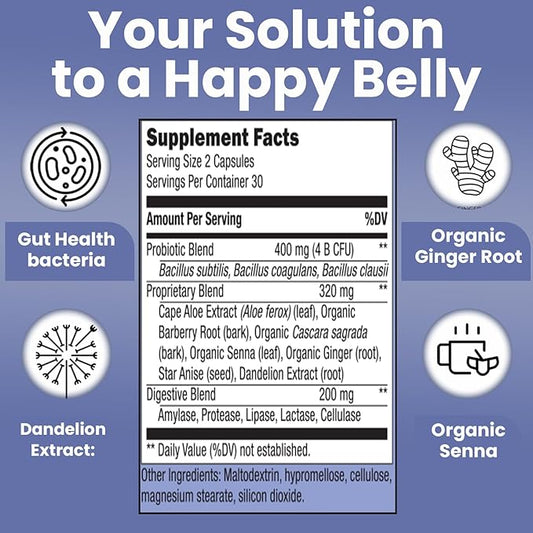 Teami Bloat Banish Fast Gas and Bloating Relief for Women - Debloat Pills to Support Digestion, Ensuring Regularity & Constipation Relief - Natural Herbal Belly Cleanse with Digestive Enzymes
