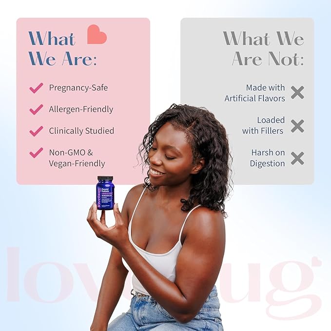 lovebug PROBIOTICS FSA HSA Prenatal Probiotic 20 Billion CFU Tummy Soothe Blend with Peppermint,Ginger Root,Red Raspberry Leaf & Lemon Balm 60 Count