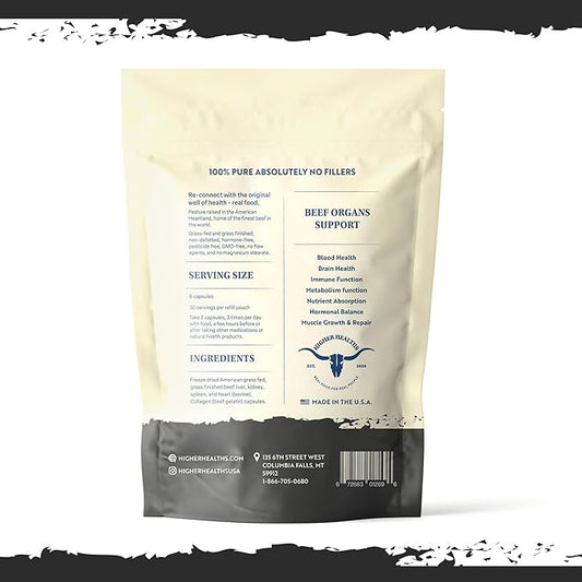 Beef Organs - The Everything Capsule -100% USA Beef - 180 Capsules Bag