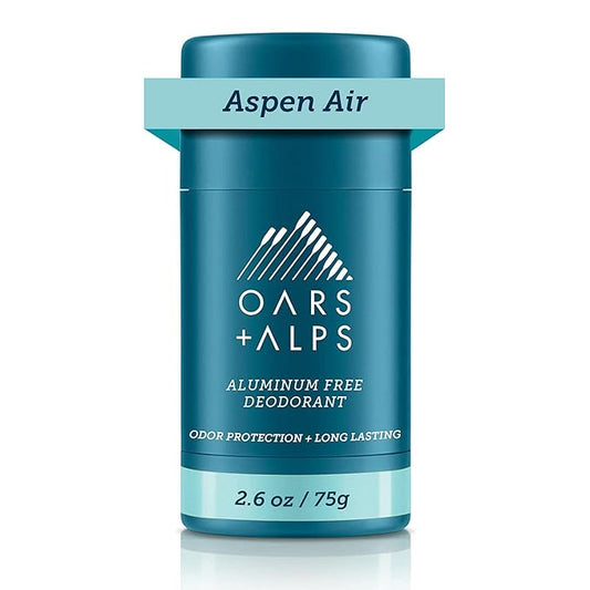 Oars + Alps Aluminum Free Deodorant for Men and Women, Dermatologist Tested and Made with Clean Ingredients, Travel Size, Aspen Air, 1 Pack, 2.6 Oz