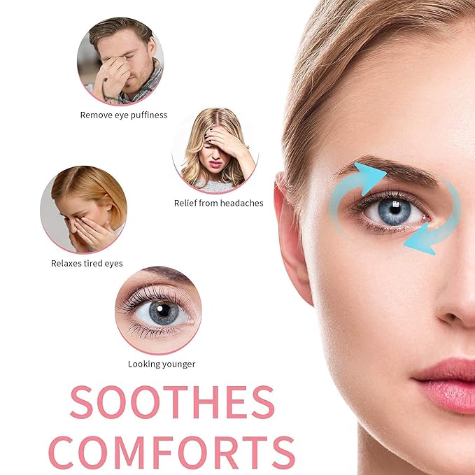 Cooling Eye Mask with Gel Bead, Reusable Cold Compress Ice Pack Sleeping Eye Cooling Pads for After Eyelid Surgery, Puffiness, Puffy Eyes, Headache, Migraine Relief (Pink)