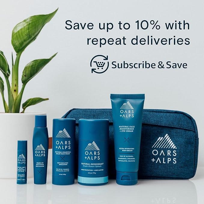 Oars + Alps Aluminum Free Deodorant for Men and Women, Dermatologist Tested and Made with Clean Ingredients, Travel Size, California Coast, 3 Pack, 2.6 Oz Each
