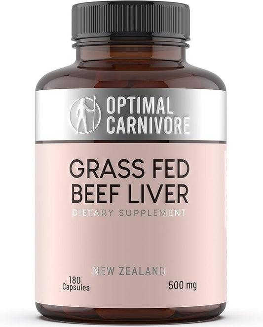 Grass Fed Beef Liver Capsules, Freeze Dried in Convenient Pills, 180 Capsules, Desiccated Supplement
