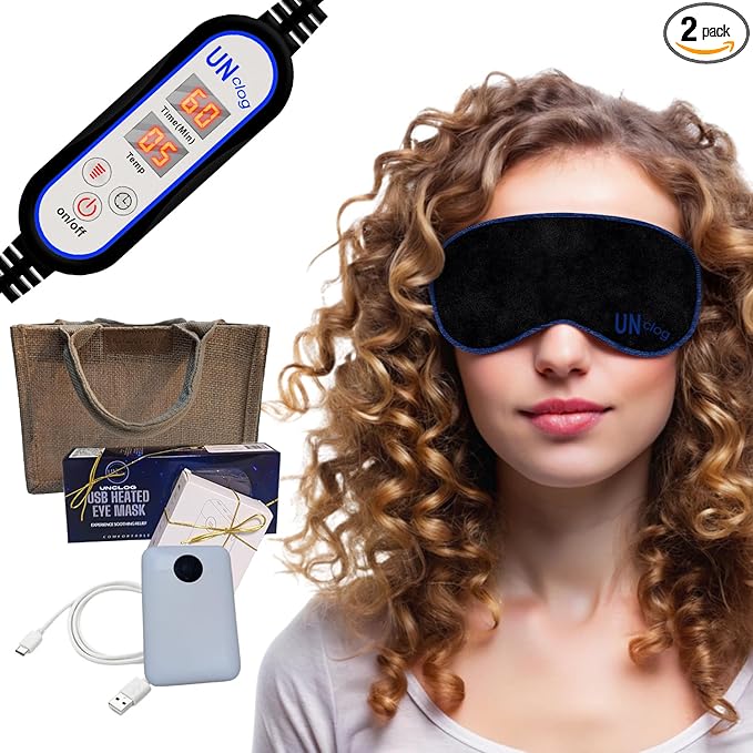 Heated Eye Masks for Dry Eyes, Improve Eye Health and Comfort with Warm Eye Compress for Dry Eyes Relief, Using a Gentle Warming Eye Mask Pack 2