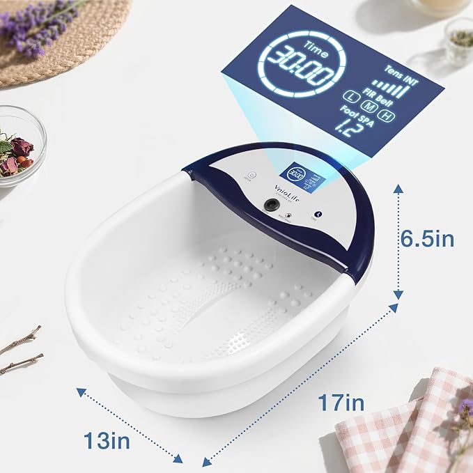 Ionic Foot Bath Detox Machine, Ion Detox Foot Bath Cleanse, LED Display Spa with Heated Belt, Wrist Strap, Arrays, Liners (Portable Handbag)