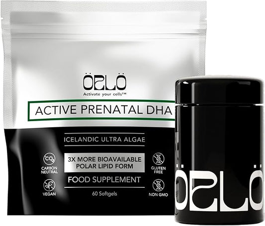 Orlo PRENATAL DHA - Prenatal DHA Omega 3 Supplement - Triple Strength Omega3s - Vegan DHA & EPA Algae Omega-3 Oil - Supports Brain Development During Pregnancy & Lactation (60 Mini Softgels Kit)