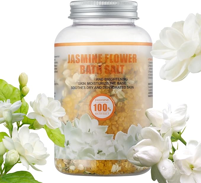 Bath Salts for Soaking Bathing,Spa Luxetique Epsom Salts Gifts Set for Women,Jasmine Flower Bath Salts(17.6oz)