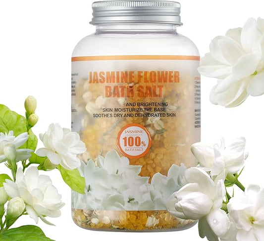 Bath Salts for Soaking Bathing,Spa Luxetique Epsom Salts Gifts Set for Women,Jasmine Flower Bath Salts(17.6oz)