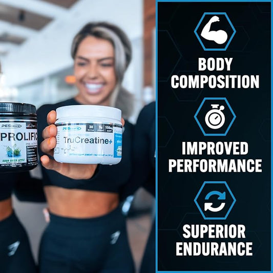 PEScience TruCreatine+ Creatine Monohydrate Powder, Micronized Creapure Creatine for Women & Men, Supports Muscle Growth, Strength & Recovery, Cognition, 30 Servings, Unflavored