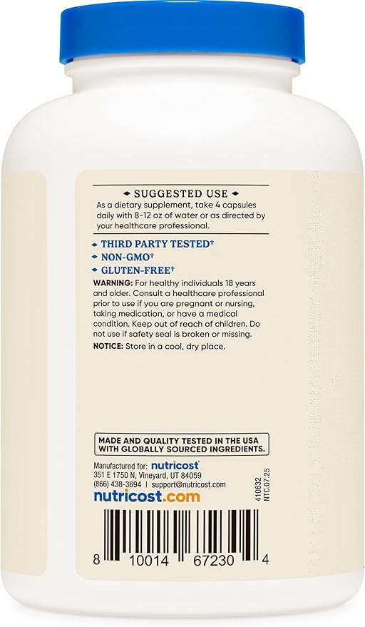 Nutricost Grass Fed Desiccated Beef Liver Capsules 3000mg Per Serv (750mg Per Cap), 240 Cap for 60 Servings - No Hormones, GMO and Gluten Free, Pasture-Raised, Free Range Beef