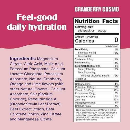Ultima Replenisher Daily Electrolyte Powder Drink Mix – Sugar Free – Cranberry Cosmo, 90 Servings – Hydration Powder with 6 Key Electrolytes and Trace Minerals – Keto Friendly, Non-GMO