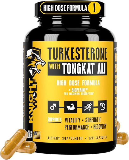 Turkesterone 17,500mg [Max Potency] + BioPerine® for High Absorption Supplement with Tongkat Ali - Increase Lean Muscle Growth & Recovery, Drive & Stamina - USA Made & Non GMO - 120 V Capsules