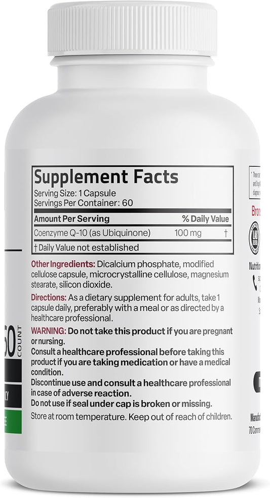 Bronson CoQ10 100 MG High Potency Cellular Energy Production, 60 Vegetarian Capsules