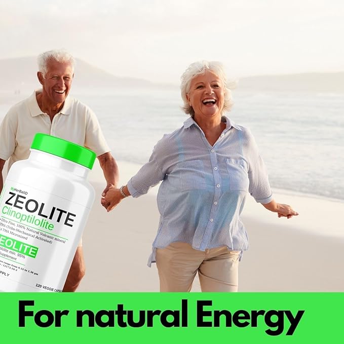 aromel Zeolite Powder 120 Capsules | Detox | Clinoptilolite 95% | 3X Activated | Natural Mineral Dust Less-Than 1 µm