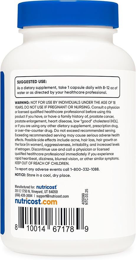 Nutricost DHEA 50mg, 240 Capsules - Gluten Free, Soy Free, Non-GMO, Supplement