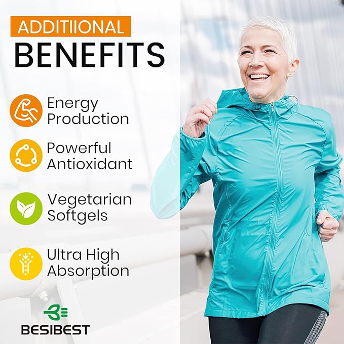 1000mg Liposomal CoQ10 Ubiquinol, 600 Vegan Softgels, High Absorption Ubiquinol CoQ10 Supplement, Active Antioxidant Form of Coenzyme Q10 for Heart Function & Energy Production