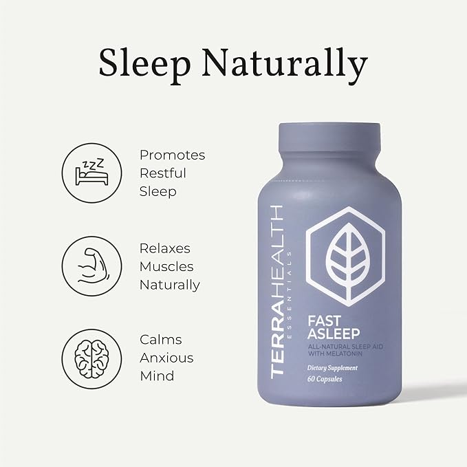 Terra Heath Essentials Fast Asleep - Sleep Support, Helps with Sleeplessness & Restlessness - All Natural, 30 Day Supply