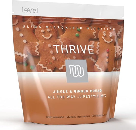 Thrive Protein Shake | 16 Packets (35g Each) | Gluten-Free, Pea Protein Blend, Probiotics, Fiber & Digestive Enzymes | Supports Lean Muscle (16 Packets (Single Servings), Ginger Bread)