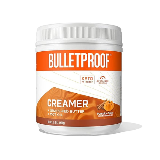 Bulletproof Pumpkin Spice Creamer, 14.8 Ounces, Keto Coffee Powder Creamer with MCT Oil and Grass-Fed Butter