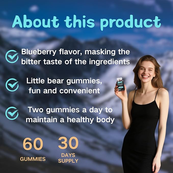 Shilajit Gummies for Man & Woman. Himalayan Gold Shilajit Gummies. 3rd Party Tested.1000mg Pure Shilajit, 200mg Ashwagandha, 200mg Chaga,100mg Ginseng,100mg Saw Palmatto, 60mg Black Seed Oil