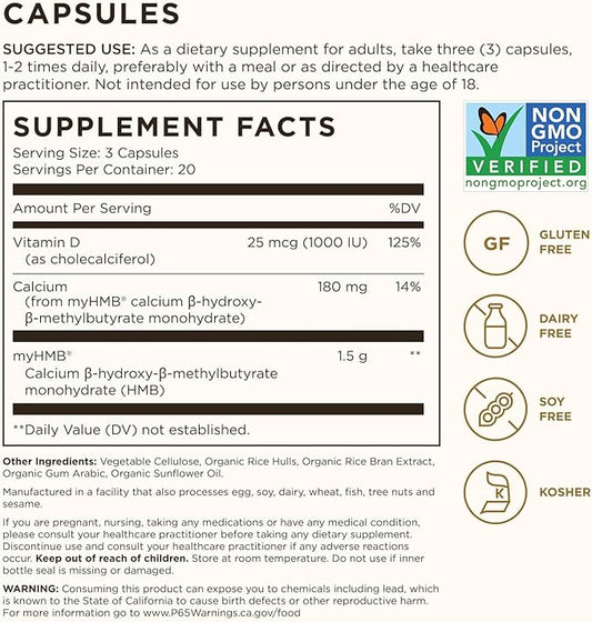 Solgar Muscle Maintenance Vitamin and Mineral Supplement, Support Muscle Mass with HMB and Vitamin D Supplement, Age-Defying Nutrition for Men and Women, Gluten Free, 20 Servings