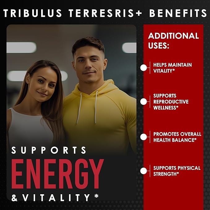 Amalth Tribulus Terrsestris, 20:1 Extract Per Serving, Highest Potency with Ashwagandha, Saw Palmetto, Shilajit 120 Capsules