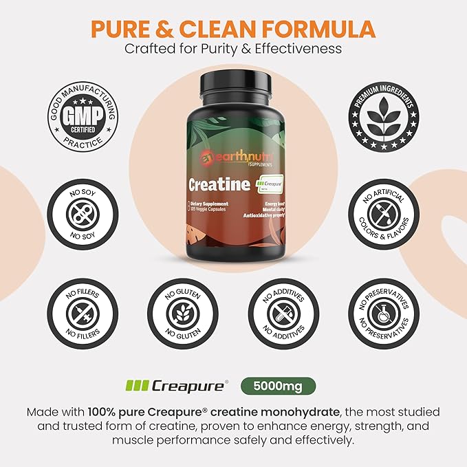 Creatine Monohydrate Capsules - Micronized for Better Absorption - Supports Muscle Strength, Strength & Recovery - 105 Capsules (5000mg per Serving, 7 Capsules)