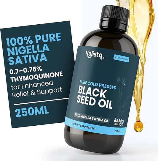 Cold Pressed Black Cumin Nigella Sativa Oil with High Thymoquinone, 250mL | Black Seed Oil Organic Cold Pressed for Immune Support, Hair, Skin, Nails, Joints & Digestive Health, Omega 3 6 9, Non-GMO