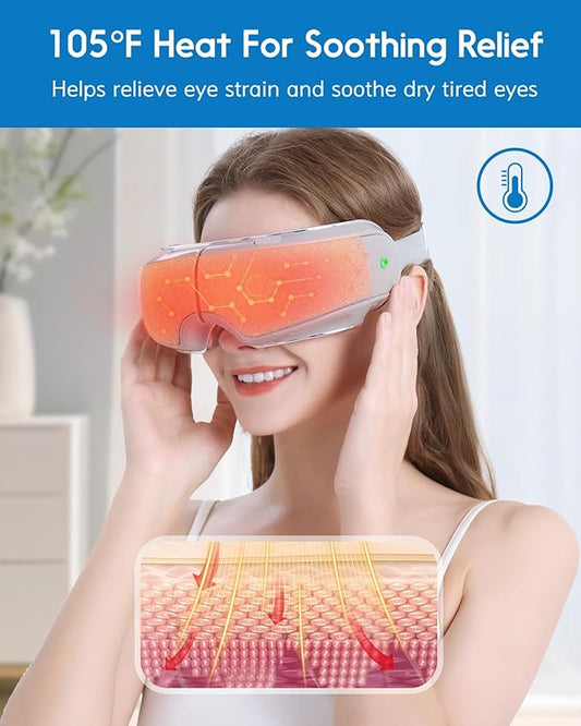 Eye Massager Spray Acupressure Kneading Heat Improve Eye Fatigue Relax Muscles Relieve Dry Eyes Ark Circles & Headaches Its Misting Feature Also Provides Refreshing Hydrating for Your Eyes