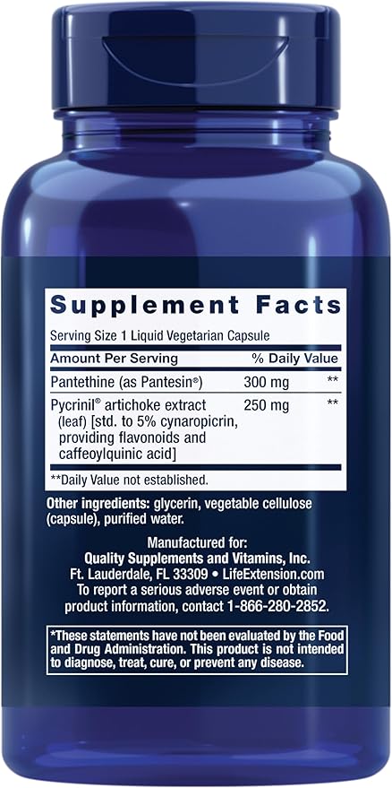 Life Extension CHOL-Support™, Helps Maintain Already Healthy Cholesterol, Heart Health, Artichoke Leaf Extract, Vitamin B5 pantethine, Gluten-Free, Non-GMO, Vegetarian, 60 Capsules