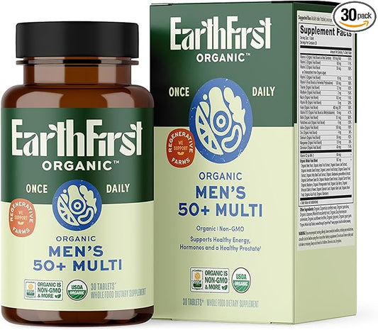 Once Daily Multi for Men 50+, 19 Vitamins from Herbs & Superfoods, Supports Prostate Health, Energy Levels, and Strong Bones, 30 Count