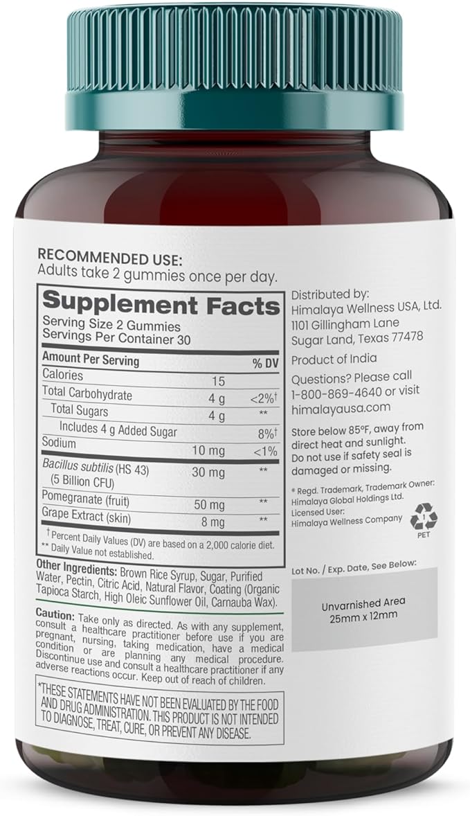Himalaya Probiotic Gummies, Strawberry Flavor, Supports Digestive Health, Vegan, Gluten-Free, 60 Count
