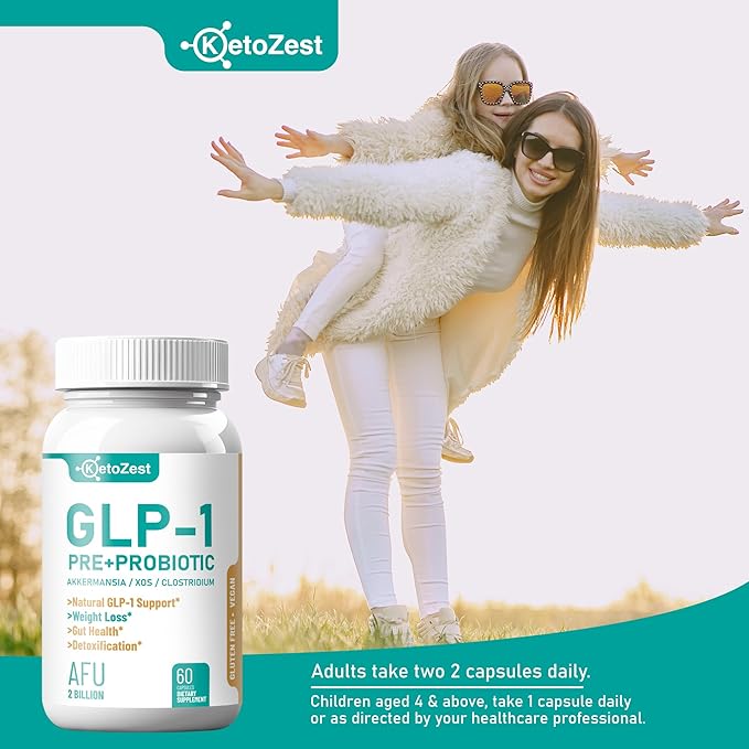 GLP-1 Booster Weight Loss Support Probiotic Prebiotic Supplement - Increases GLP1 Production Activate Natural GLP 1 with Akkermansia Muciniphila - Gut Health & Fat Burn Support for Women Men