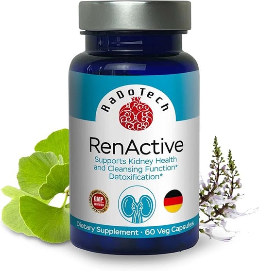RenActive Kidney Detox Cleanse, Health Supplement for All-Natural Kidney Cleanse, Gut Health and Overall Wellness, 60 Veg Capsules, GMP, (Pack of 1)