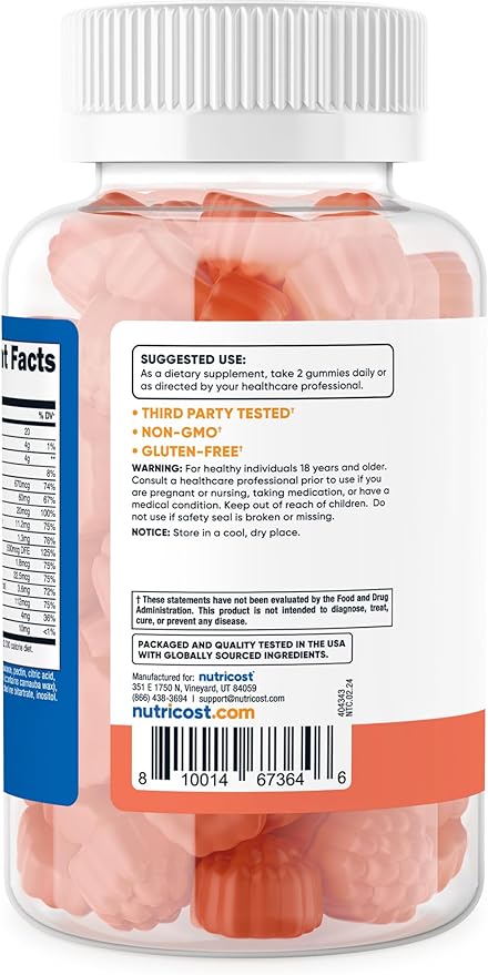 Nutricost Multivitamin Gummies, 180 Gummies (Mixed Berry Flavored) - 90 Serv, Gluten Free, Non-GMO and Vegetarian Friendly