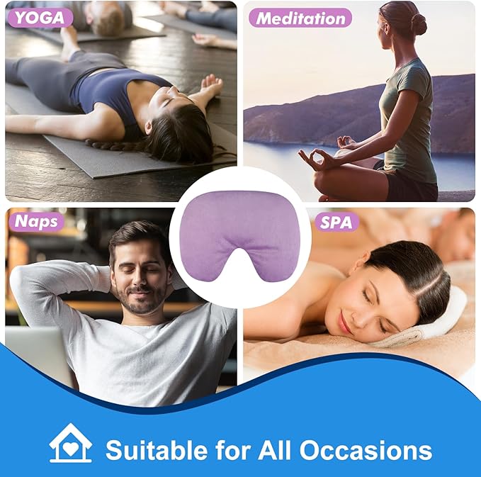 Atsuwell Sinus Mask, Warm Cold Compress Eye Mask for Dry Eyes, Weighted Eye Pillow Microwavable Face Heating Pad for Soothing Sinus Pressure and Relaxation, Pink
