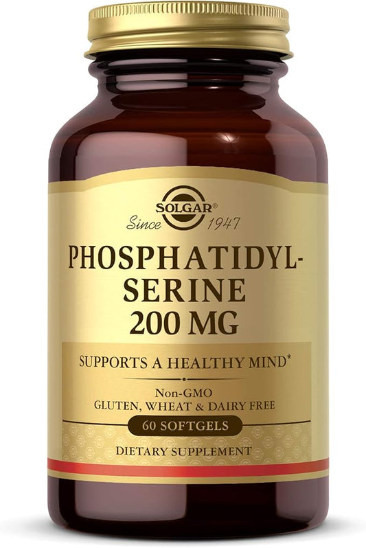 Solgar Phosphatidyl-Serine 200 mg, 60 Softgels - Premium Brain Health Supplement, Supports a Healthy Mind & Cognitive Function - Gluten Free, Dairy Free - 60 Servings